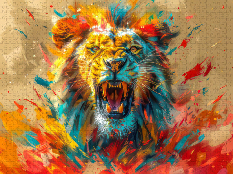 Tiere in Pop-Art-Kleidern - CALVENDO Foto-Puzzle'