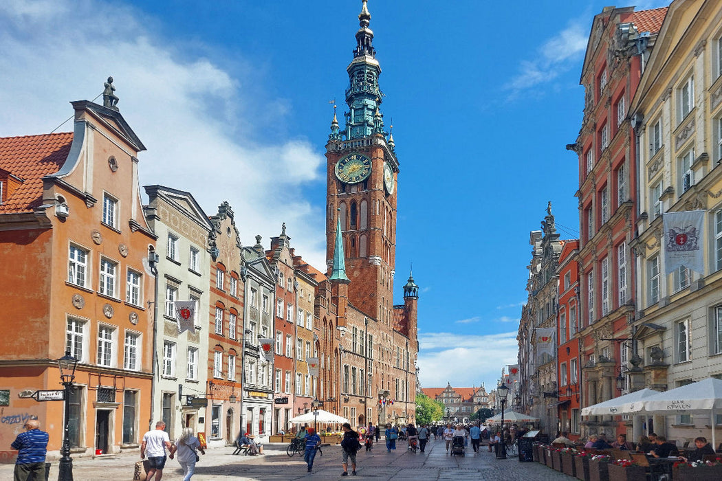 Premium Textil-Leinwand Danzig (Gdansk),das Rechtstädtische Rathaus