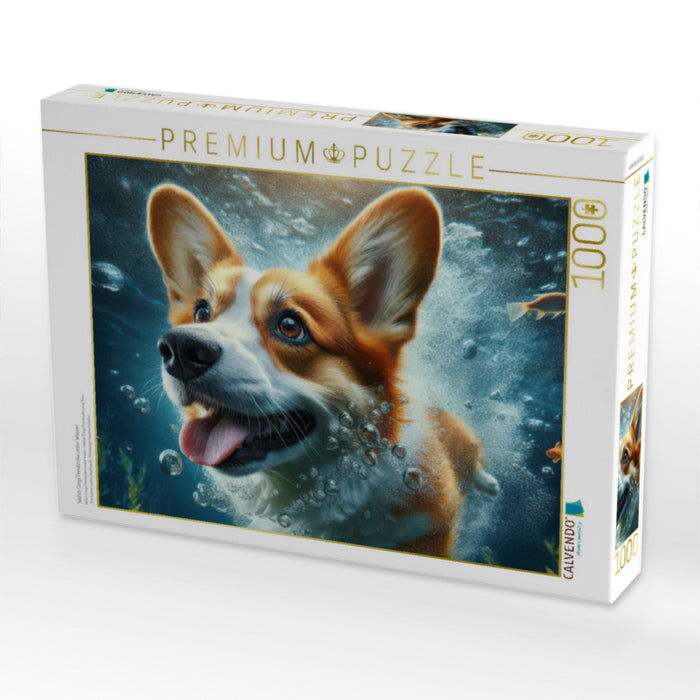 Welsh Corgi Pembroke unter Wasser - CALVENDO Foto-Puzzle'