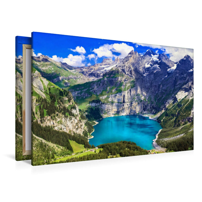 Premium Textil-Leinwand Oeschinensee