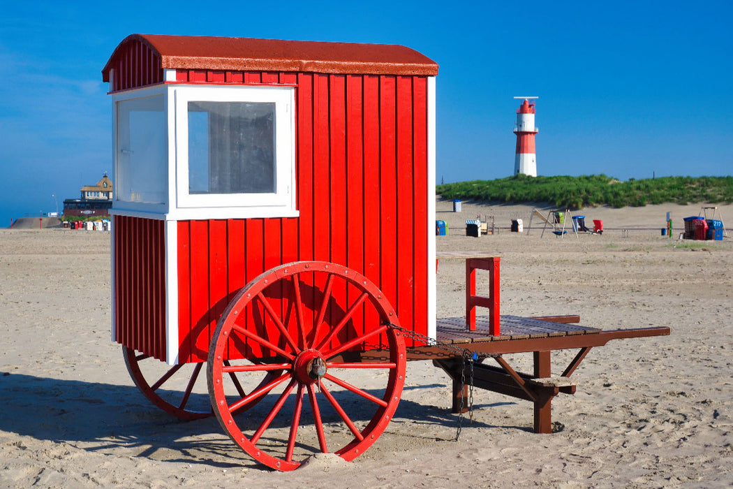 Premium Textil-Leinwand Borkum Rot-Weiß