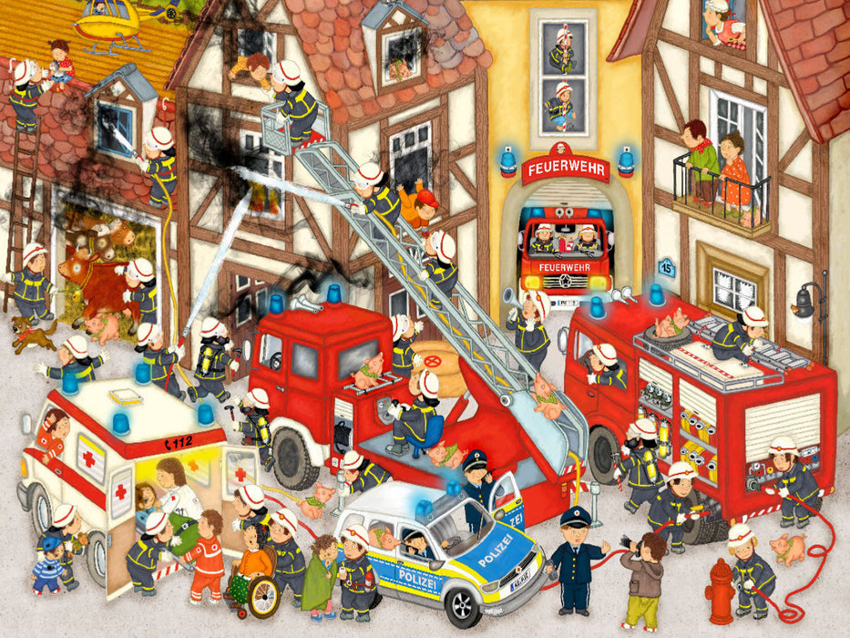 Feuerwehr in meinem Dorf - CALVENDO Foto-Puzzle'