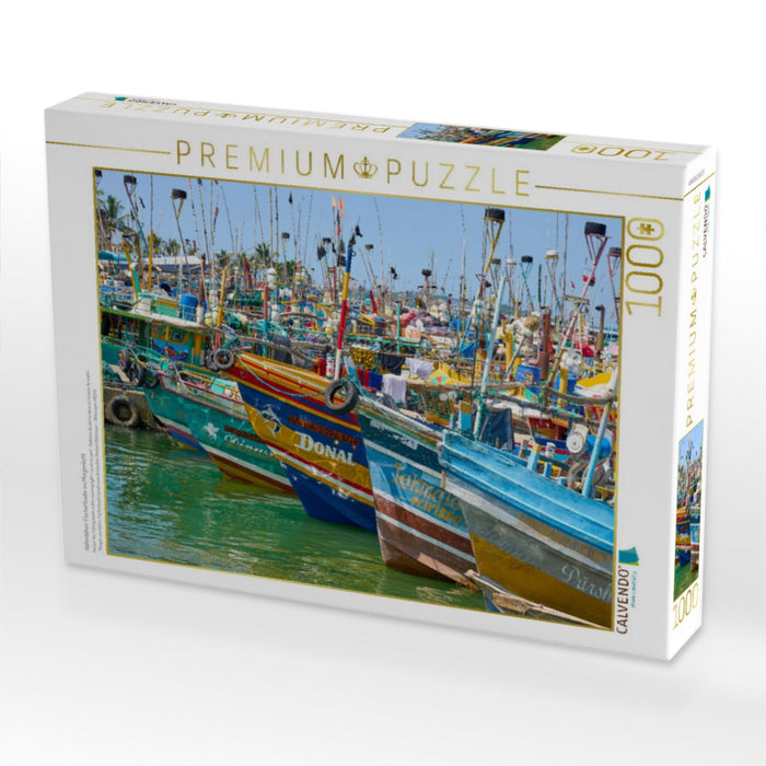 Hafenleben: Fischerboote im Morgenlicht - CALVENDO Foto-Puzzle'