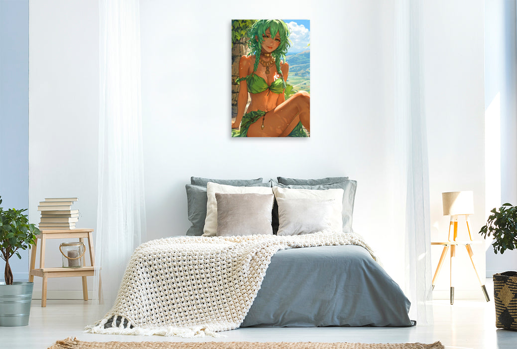 Premium Textil-Leinwand Ein Motiv aus dem Kalender Anime Cuties - Charmante Heldinnen