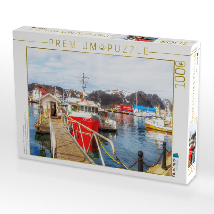 Anlegestelle für Fischerboote, Honningsvag - CALVENDO Foto-Puzzle'