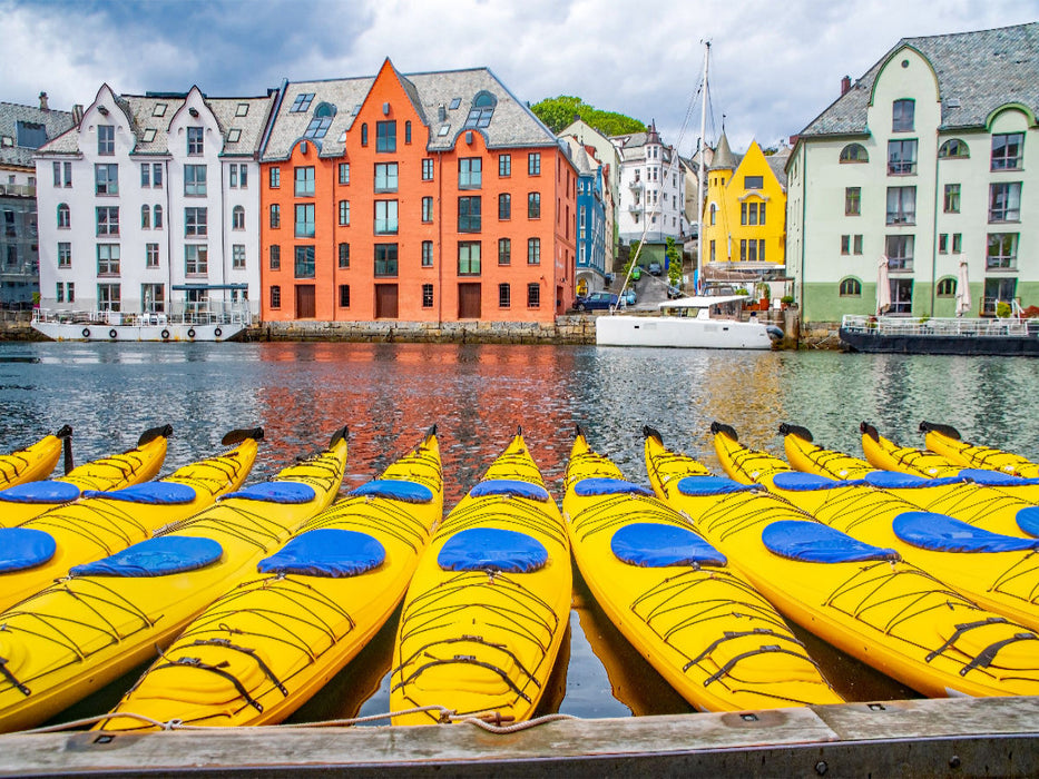 Kajak Boote, Alesund - CALVENDO Foto-Puzzle'