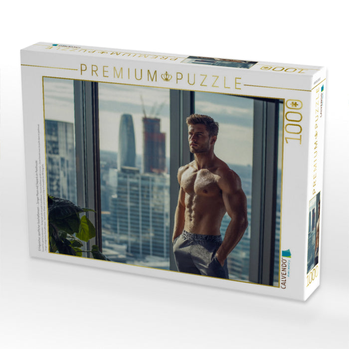 Erfolgreicher, sportlicher Geschäftsmann – Junger Mann mit Sixpack im Penthouse - CALVENDO Foto-Puzzle'