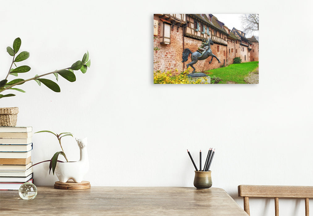 Premium textile canvas houses on the city wall 