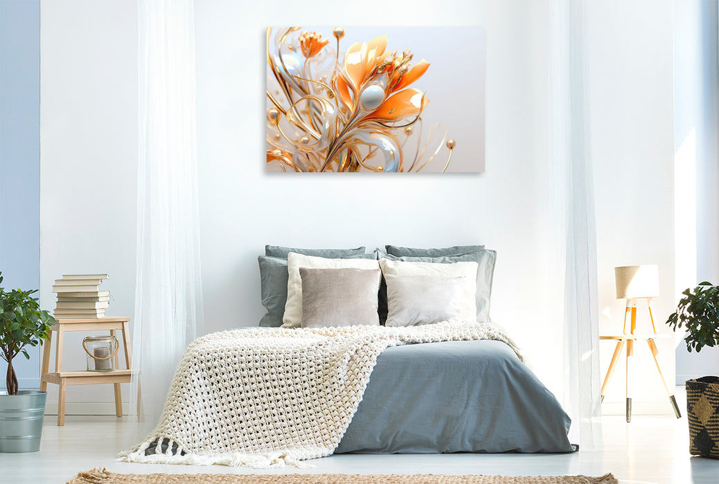 Premium textile canvas Organic shapes like a bouquet of flowers 