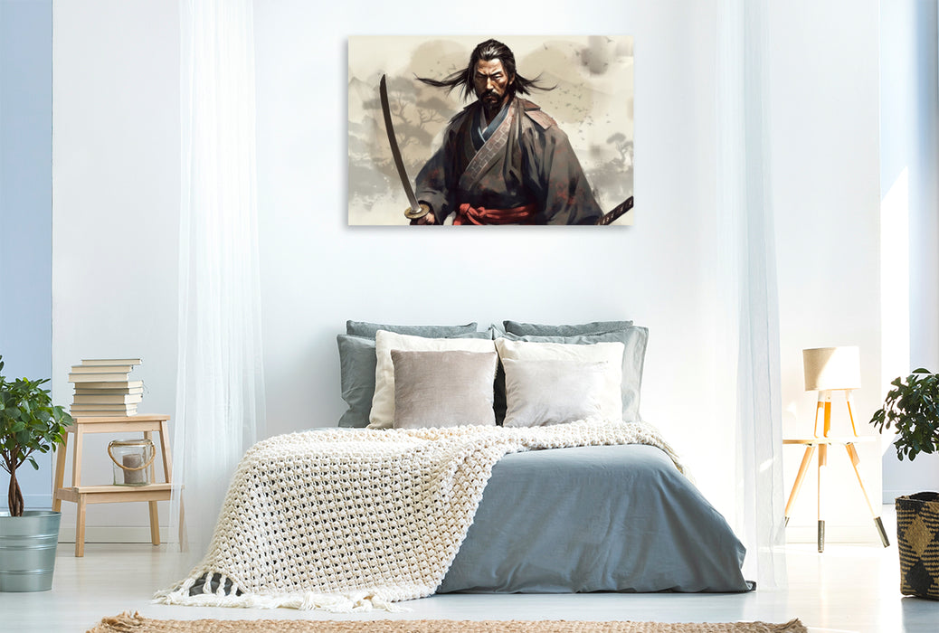 Premium textile canvas Samurai warrior 