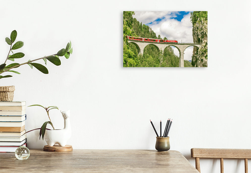 Premium textile canvas of the Landwasser Viaduct 