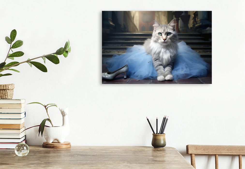 Premium textile canvas A motif from the calendar Fairytale Heroes - A journey into the magical world of our velvet paws 