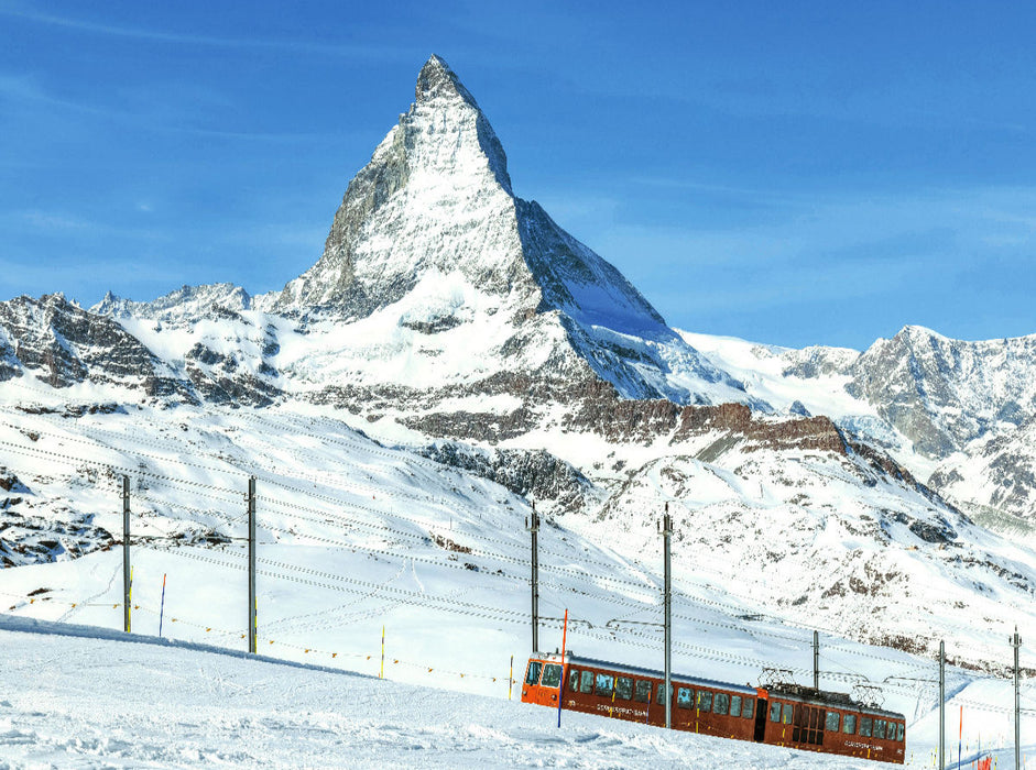 Gornergratbahn vor dem majestätischen Mattherhorn - CALVENDO Foto-Puzzle'