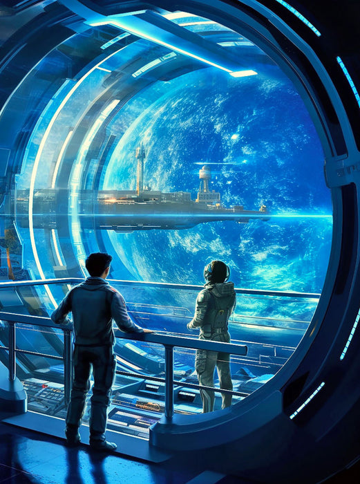 Raumstation über einem Planeten - CALVENDO Foto-Puzzle'