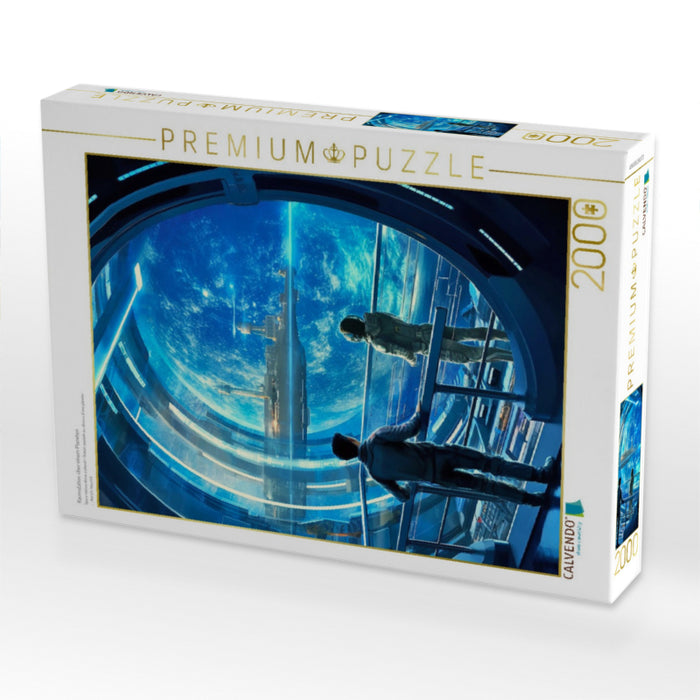 Raumstation über einem Planeten - CALVENDO Foto-Puzzle'