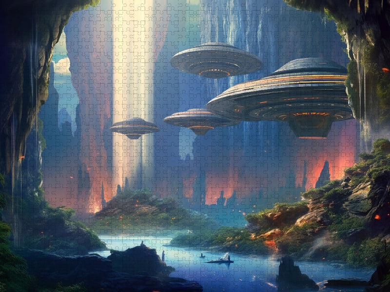 Höhlenstadt auf einem fremden Planeten - CALVENDO Foto-Puzzle'