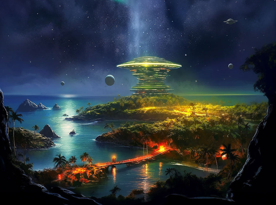 Raumstation auf einem Planeten - CALVENDO Foto-Puzzle'