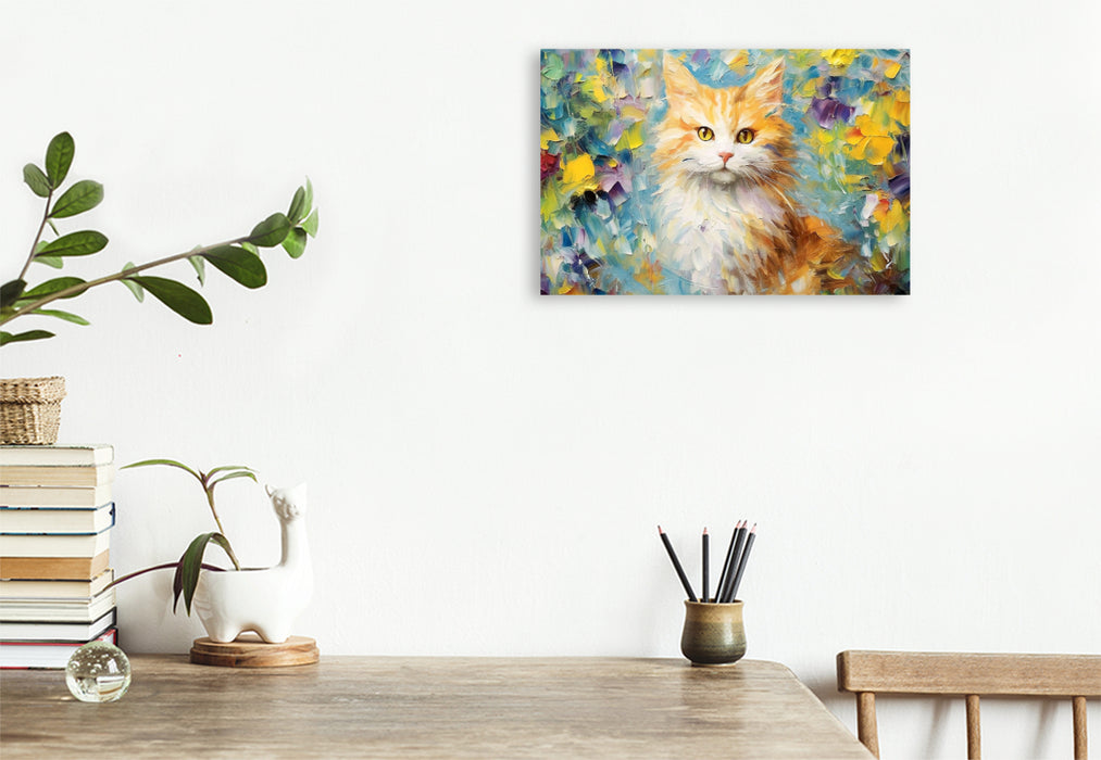 Premium textile canvas kittens in the style of modern art 