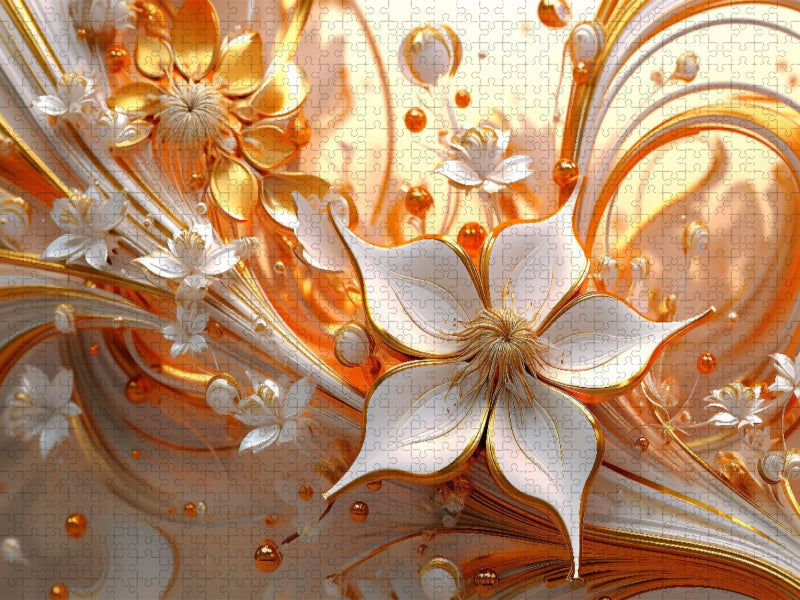 Edle Blüten in orange und gold - CALVENDO Foto-Puzzle'