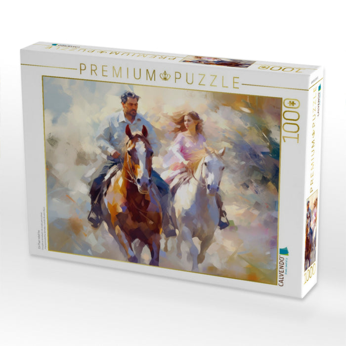 Ein Paar reitet los - CALVENDO Foto-Puzzle'