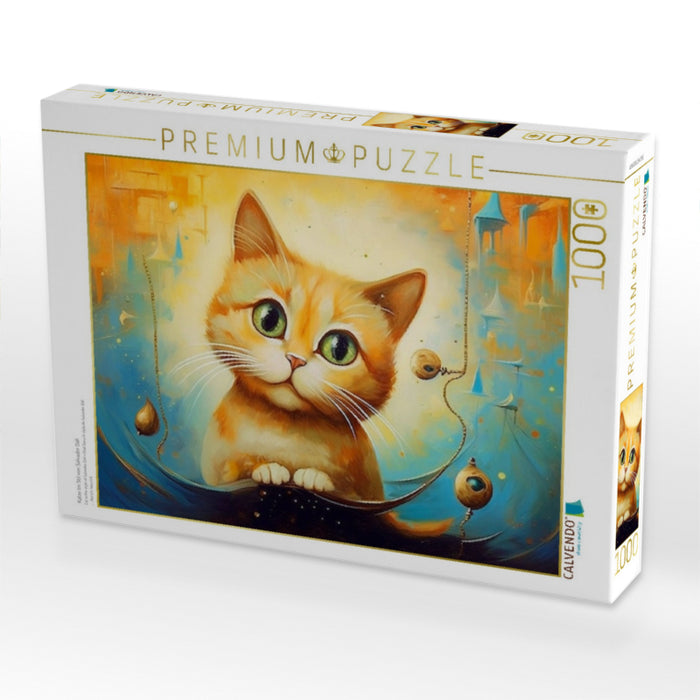 Katze Im Stil von Salvador Dali - CALVENDO Foto-Puzzle'