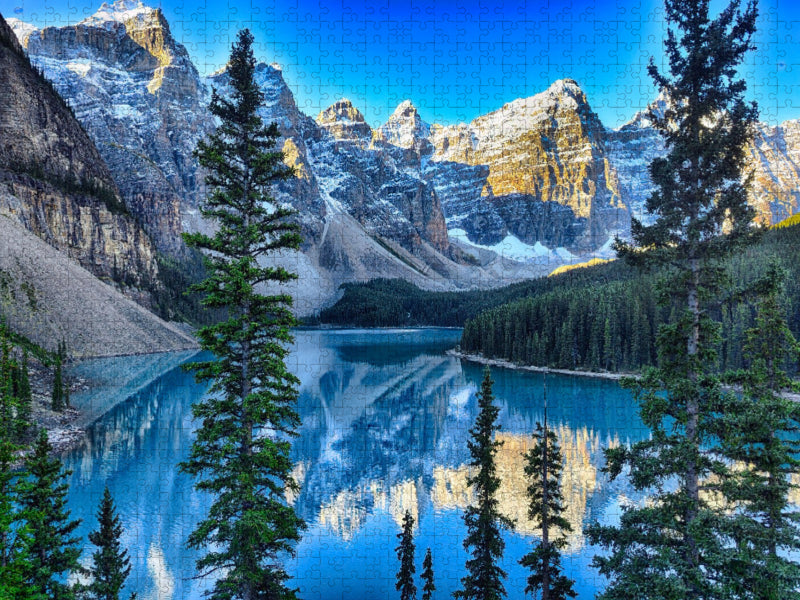 Der Moraine Lake wurde 1969 sogar auf der 20-Dollar-Note im Rahmen der Scenes of Canadian Series abgebildet. - CALVENDO Foto-Puzzle'