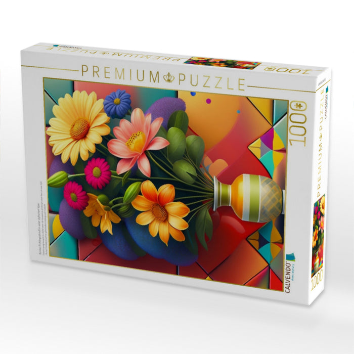 Bunter Frühlingsstrauß in einer stylischen Vase - CALVENDO Foto-Puzzle'