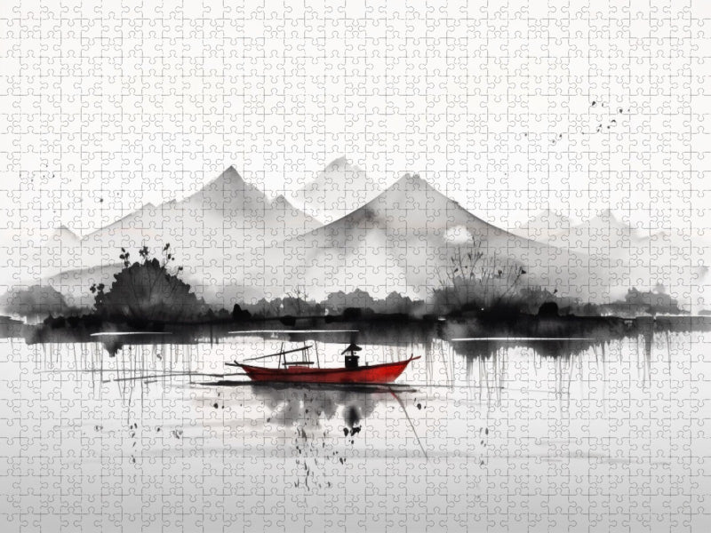 Das rote Boot - CALVENDO Foto-Puzzle'