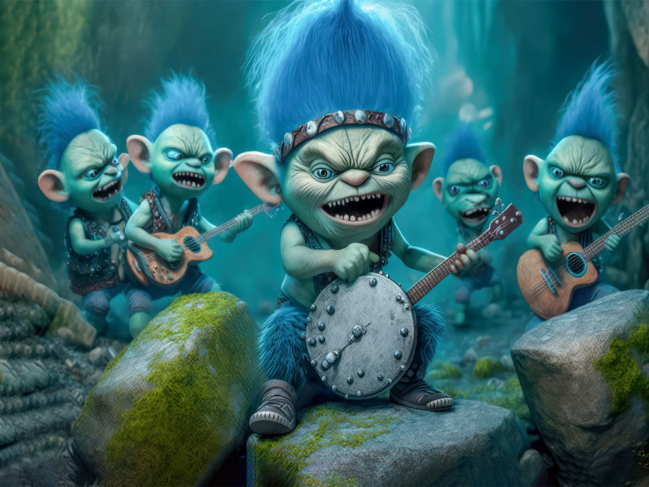Gruppe von Trollen mit blauem Haar - CALVENDO Foto-Puzzle'