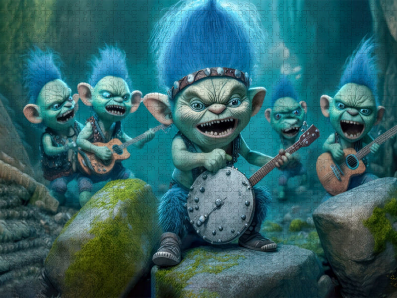 Gruppe von Trollen mit blauem Haar - CALVENDO Foto-Puzzle'
