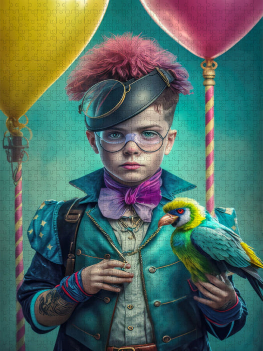 Junge mit Vogel - CALVENDO Foto-Puzzle'