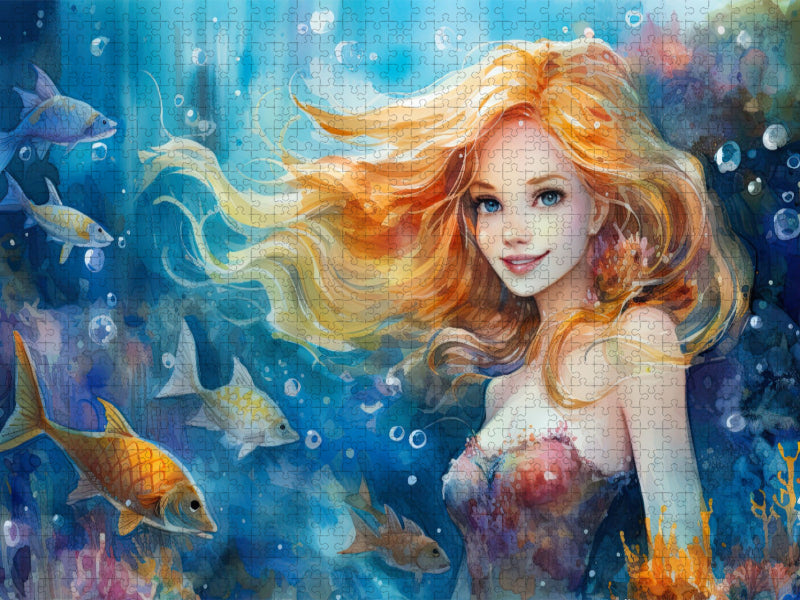 Blonde Meerjungfrau - CALVENDO Foto-Puzzle'