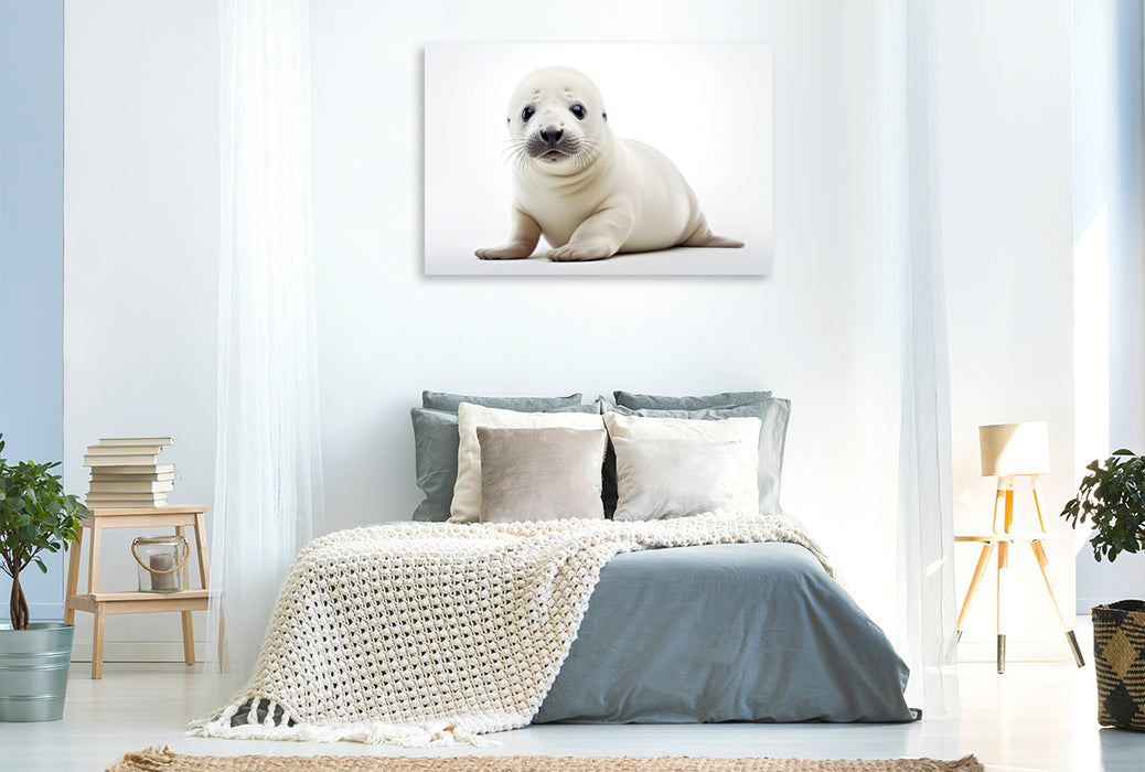 Premium Textil-Leinwand Ein Motiv aus dem Kalender "Only white animals"