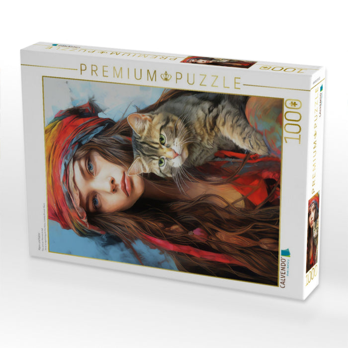 Mann und Katze - CALVENDO Foto-Puzzle'