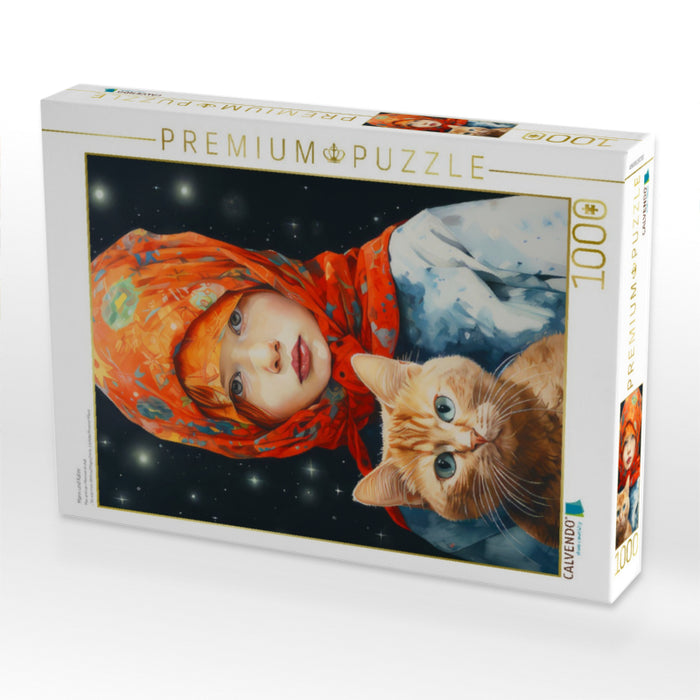 Mann und Katze - CALVENDO Foto-Puzzle'