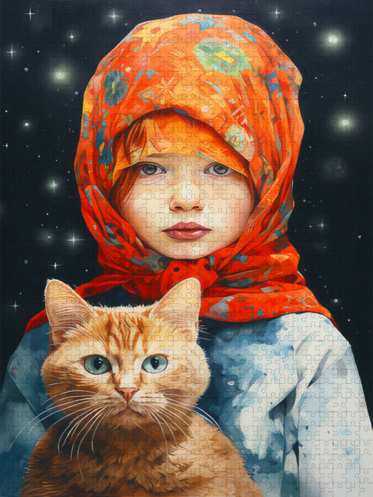 Mann und Katze - CALVENDO Foto-Puzzle'