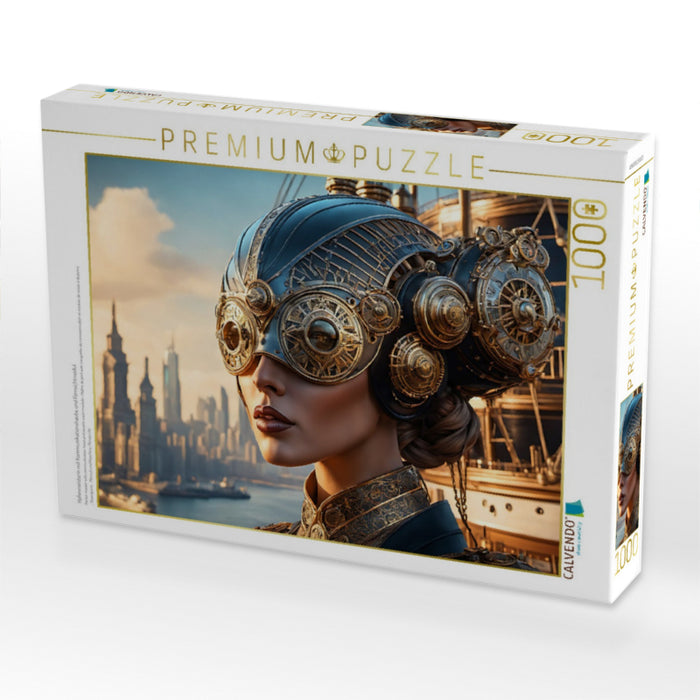 Hafenmeisterin mit Kommunikationshaube und Fernsichtmodul - CALVENDO Foto-Puzzle'