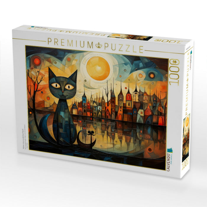 Katzen, eine wunderbare Nacht - CALVENDO Foto-Puzzle'