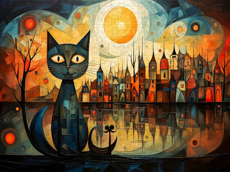 Katzen, eine wunderbare Nacht - CALVENDO Foto-Puzzle'