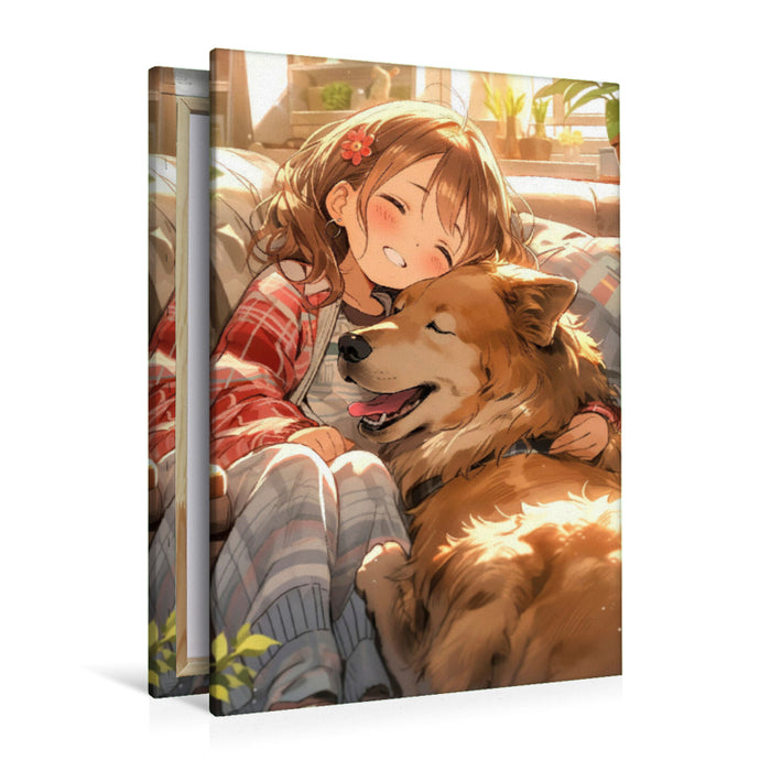 Premium Textil-Leinwand Manga Kinder