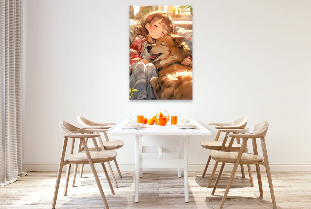 Premium Textil-Leinwand Manga Kinder