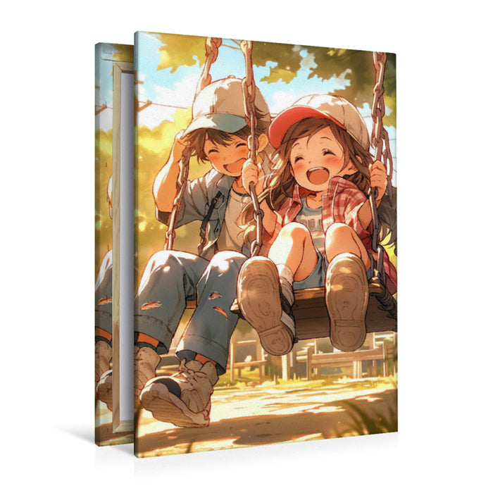 Premium Textil-Leinwand Manga Kinder