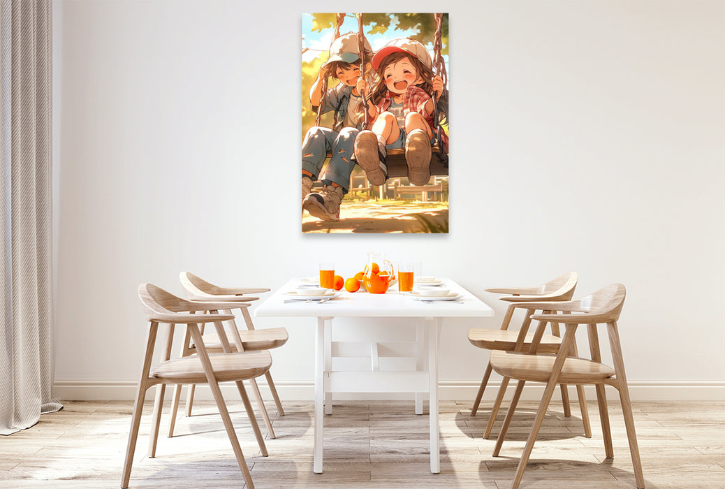 Premium Textil-Leinwand Manga Kinder