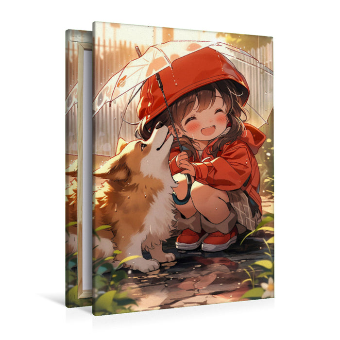 Premium Textil-Leinwand Manga Kinder