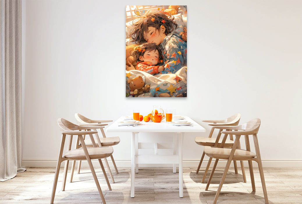Premium Textil-Leinwand Manga Kinder