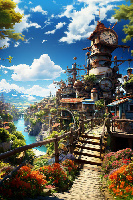 Premium Textil-Leinwand Anime Manga Landschaft
