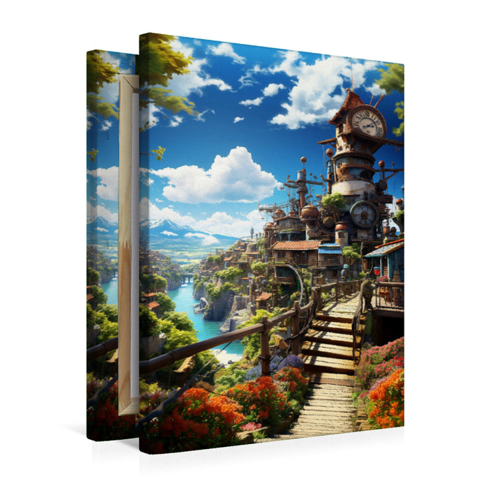 Premium Textil-Leinwand Anime Manga Landschaft