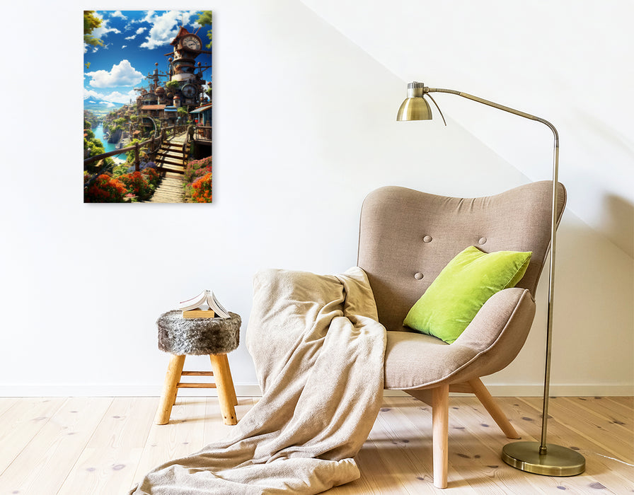 Premium Textil-Leinwand Anime Manga Landschaft
