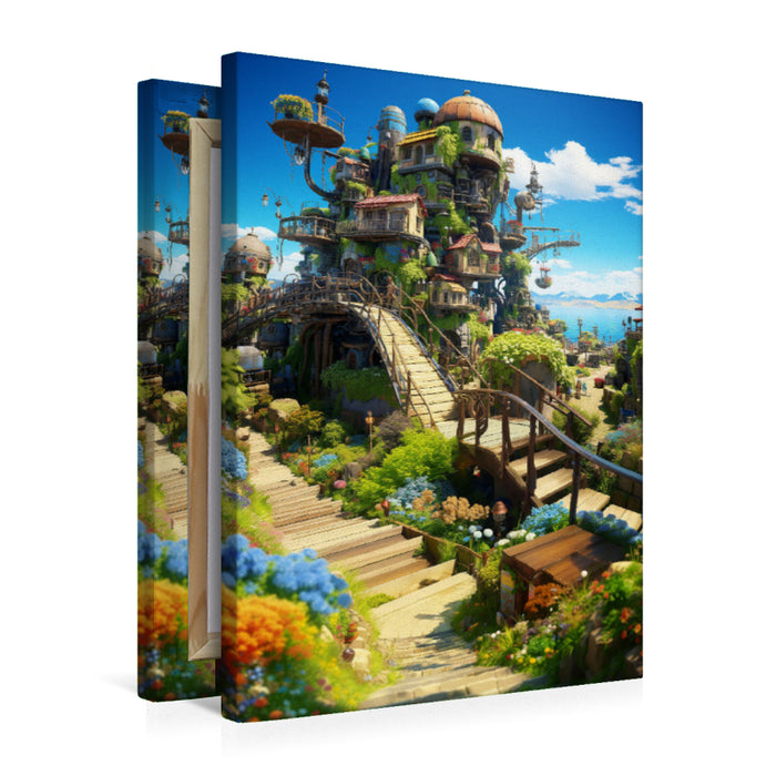 Premium Textil-Leinwand Anime Manga Landschaft