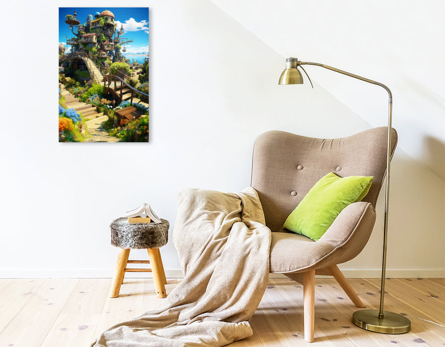 Premium Textil-Leinwand Anime Manga Landschaft